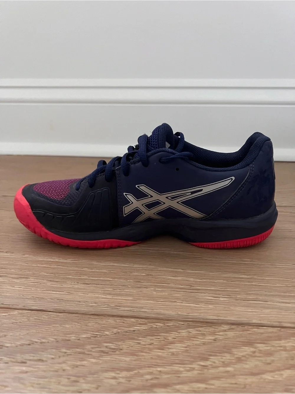 ASICS Gel Court Speed E850N Women’s Size 6 Navy Pink Shoe Sneaker